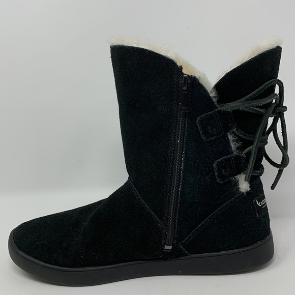 Koolaburra by UGG Shazi Short Winter Boots/Booties black suede fleece lined - Picture 6 of 12